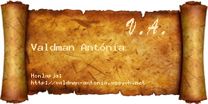 Valdman Antónia névjegykártya