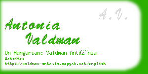 antonia valdman business card